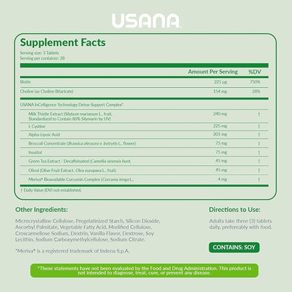 USANA - Hepasil DTX with InCelligence - Support Complex for Comprehensive Health, Protection, Wellness & Vitality - 84 Tablets (28-Day Supply)