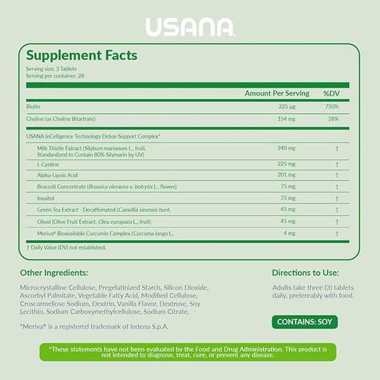 USANA - Hepasil DTX with InCelligence - Support Complex for Comprehensive Health, Protection, Wellness & Vitality - 84 Tablets (28-Day Supply)