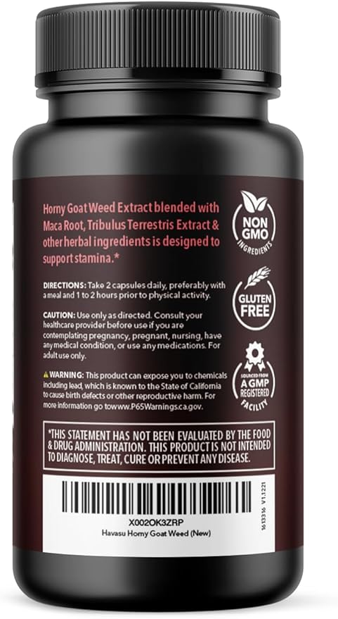 Unisex Horny Goat Weed Capsules for Men & Women - Extra Strength Performance & Energy Support with Tongkat Ali, Muira Puama, and Saw Palmetto - 10 Count - Herbal Supplement for Increased Endurance