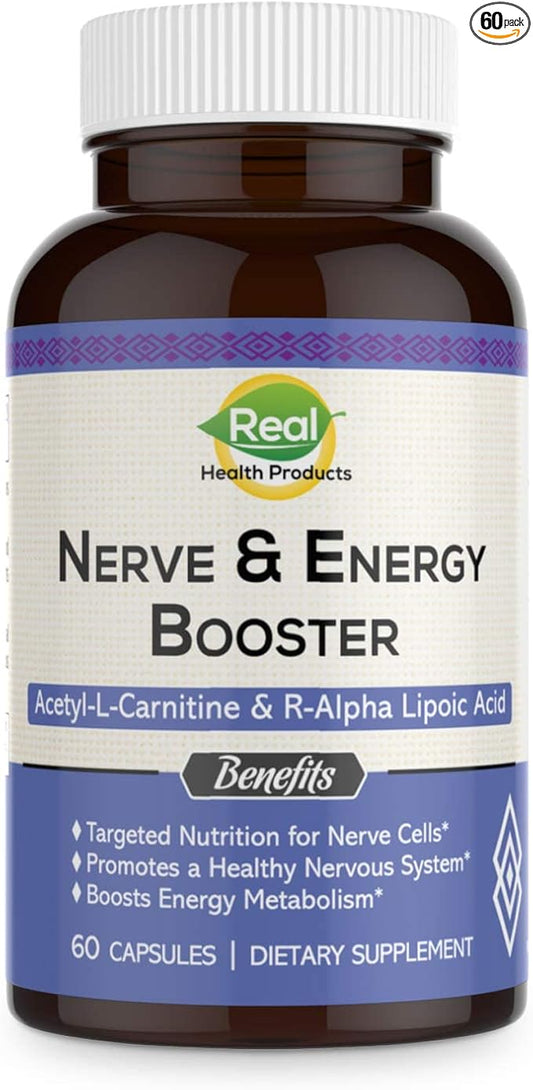 ALA Supplement - R-Alpha Lipoic Acid 300mg & Acetyl L-carnitine 1000mg - Nerve & Energy Booster for Nerve, Cardiovascular, Cognitive Function & Antioxidant Support, 60 Capsules, 30 Days Supply