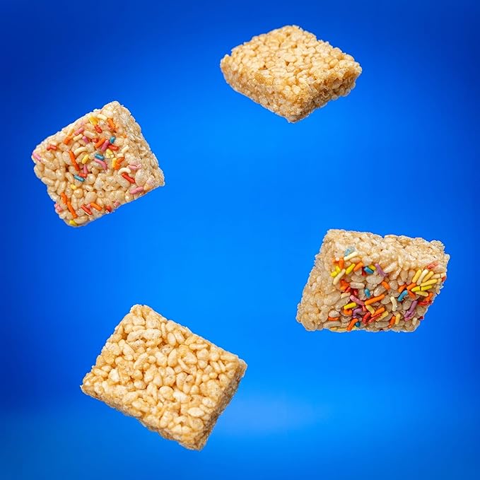 Skinny Crispy Variety Rice Treats – Birthday Cake (5) & Vanilla (5), Low Sugar (4g), Vegan, Gluten-Free, Dairy-Free, Non-GMO, Top 9 Allergen-Free, Healthy Snack Bars, 10 Count