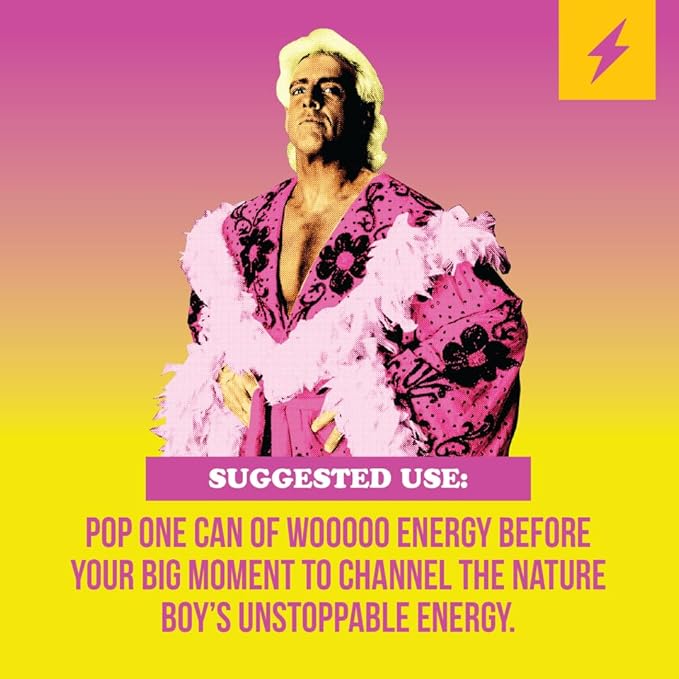 Wooooo! Energy Ric Flair Sparkling Adaptogenic Mushroom Energy Drink | Natural Antioxidants & Nootropics | Lion’s Mane & Cordyceps | 150mg Caffeine | 12 Pack (Variety Pack)