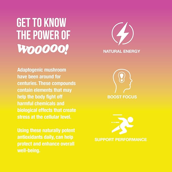 Wooooo! Energy Ric Flair Sparkling Adaptogenic Mushroom Energy Drink | Natural Antioxidants & Nootropics | Lion’s Mane & Cordyceps | 150mg Caffeine | 12 Pack (Variety Pack)