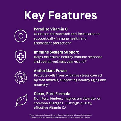 Paradise Herbs Earth's Blend Vitamin C with Nature's C and Adaptogens, Superfoods Base of Probiotics & Organic Alkalizing Greens, 90 Vegetarian Capsules