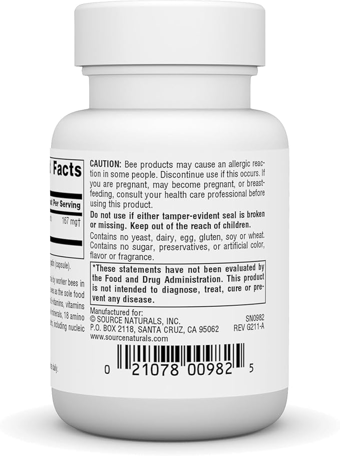 Source Naturals Royal Jelly - 500mg - 30 Capsules