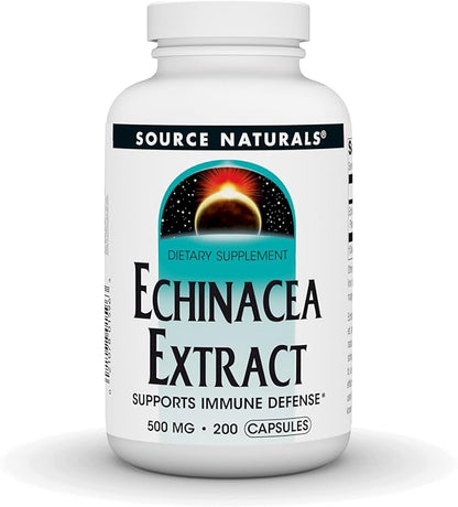 Source Naturals Echinacea Root Extract - Supports Immune Defense* - 500mg - 200 Capsules