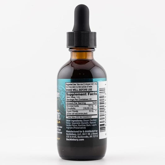 Zeolite Liquid Suspension w/Chlorella - Detox Support, Immune System and Digestive Tract Health Support for Kids and Adults (60 Servings)