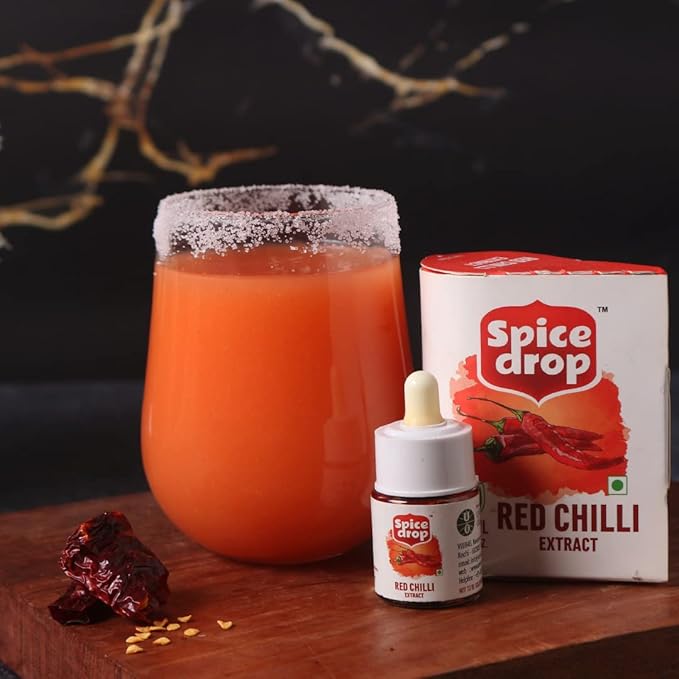 Spice Drop Red Chillies(Lal Mirch) Natural Extract | 100% Natural | For Curries, Gravies & Gourmet Dishes | 0.17oz (180 drops) | Natural Herb Extract | Authentic Flavor And Color | Vegan | Keto & Paleo Friendly | Non-GMO | Squeeze, Drop And Stir