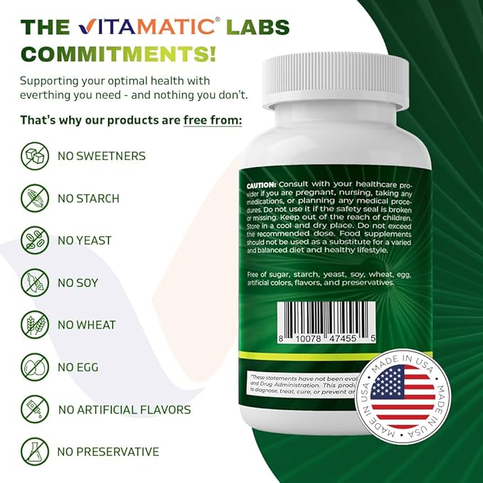 Vitamatic Saw Palmetto Extract for Men & Women 180 Veg Capsules - Made with Pumpkin Seed, Pygeum, Nettle Leaf - Made in The USA - Promotes Healthy Prostate Function-2 Pack
