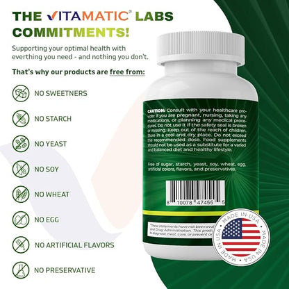 Vitamatic Saw Palmetto Extract for Men & Women 180 Veg Capsules - Made with Pumpkin Seed, Pygeum, Nettle Leaf - Made in The USA - Promotes Healthy Prostate Function-2 Pack