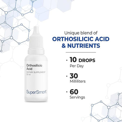 Supersmart - Orthosilicic Acid (Advanced Formula) - Silicon Supplement - with MSM, Choline, Carnitine, Boron, Minerals | Non-GMO & Gluten Free - 30 ml