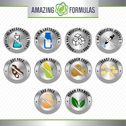 Amazing Formulas Elderberry Supplement | 500 Mg Per Serving | 120 Veggie Capsules | 10:1 Concentrate | Non-GMO | Gluten-Free | Made in USA