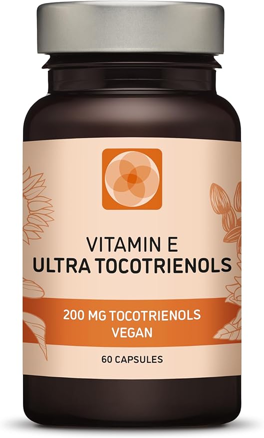Ultra Tocotrienol 200mg Vitamin E Vegan – All 4 tocotrienols - Alpha Tocotrienol + Beta Tocotrienol + Gamma Tocotrienol + Delta Tocotrienol – No Tocopherols - Unique Tocotrienol Complex