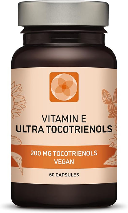 Ultra Tocotrienol 200mg Vitamin E Vegan – All 4 tocotrienols - Alpha Tocotrienol + Beta Tocotrienol + Gamma Tocotrienol + Delta Tocotrienol – No Tocopherols - Unique Tocotrienol Complex