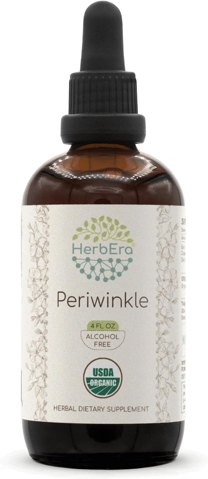 Periwinkle B120 USDA Organic Tincture | Alcohol-Free Extract, High-Potency Herbal Drops | Certified Organic Periwinkle (Vinca Major) Dried Herb (4 oz)