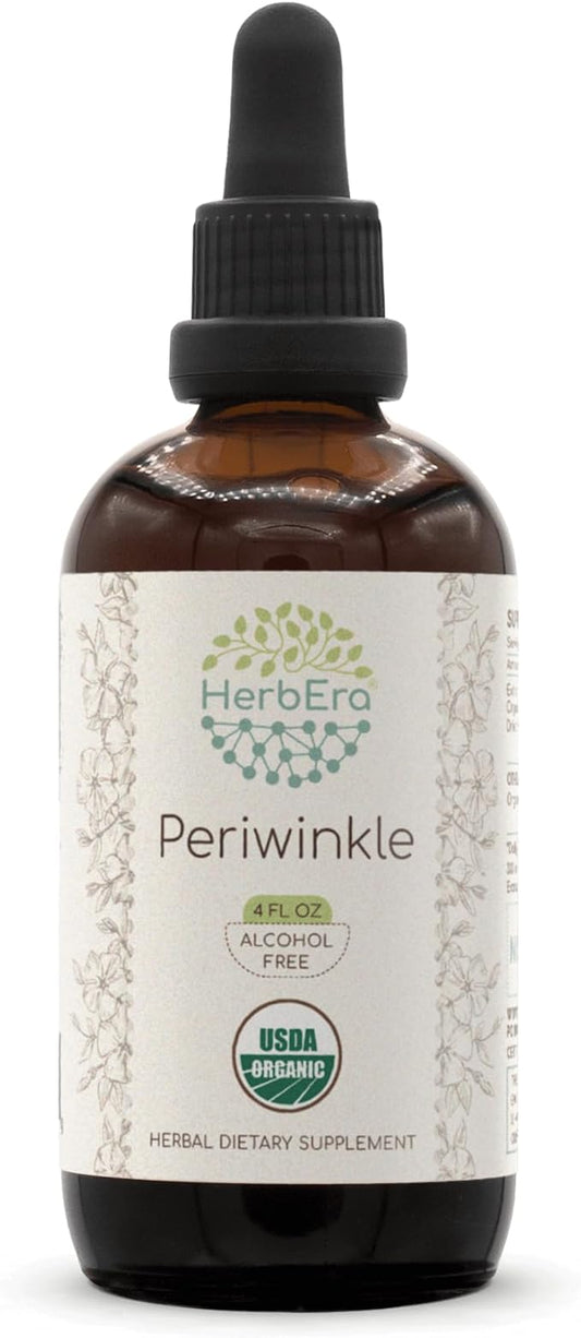 Periwinkle B120 USDA Organic Tincture | Alcohol-Free Extract, High-Potency Herbal Drops | Certified Organic Periwinkle (Vinca Major) Dried Herb (4 oz)