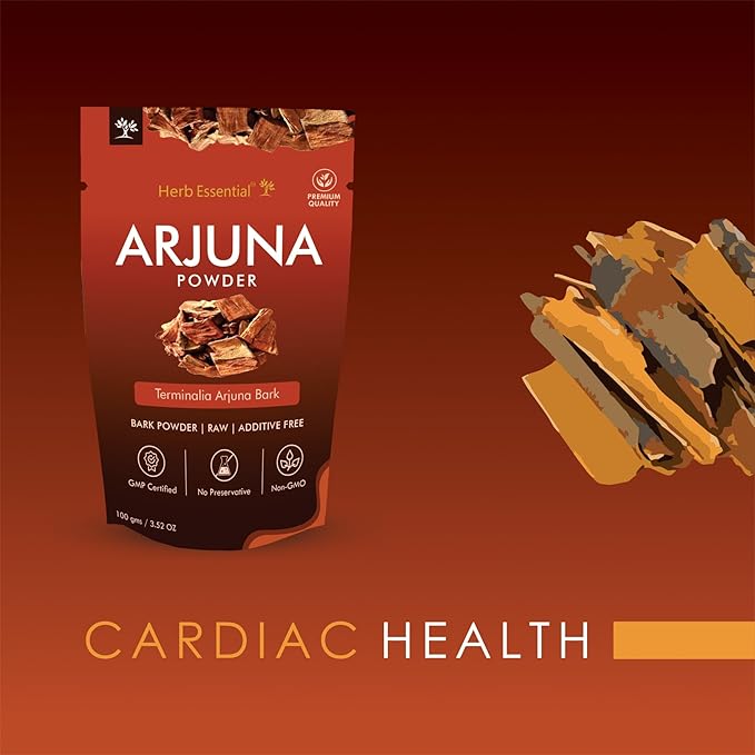 3.52 Ounce Arjuna Powder, Terminalia Arjuna Bark Supplement, Polvo de corteza de Arjuna, No Preservatives, Vegan and GMP Certified- 3.52 Ounce (100g Pack of 1)