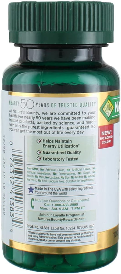 Nature's Bounty Iron 65 mg Tablets 100 Tablets (Pack of 6)
