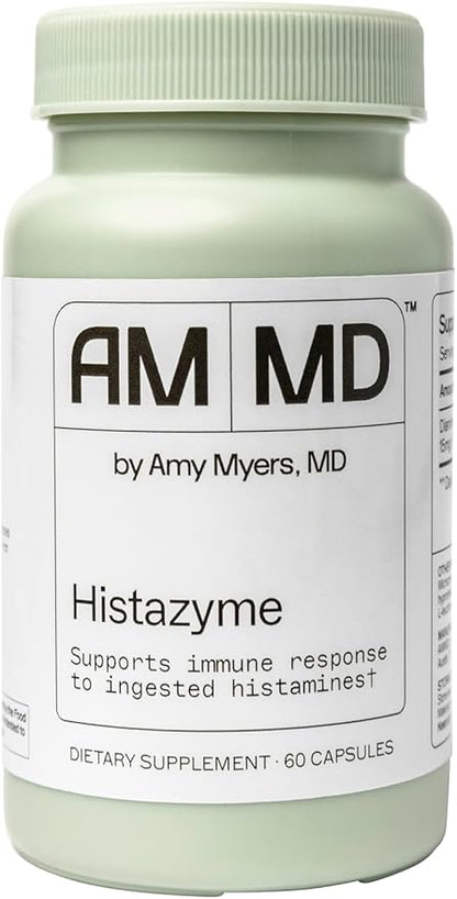 Amy Myers MD Histazyme - Diamine Oxidase Dao Enzyme Supplement Histamine Blocker to Support Healthy Digestion, Food Derived Histamine Intolerance (HI) - 60 Capsules - Bottle