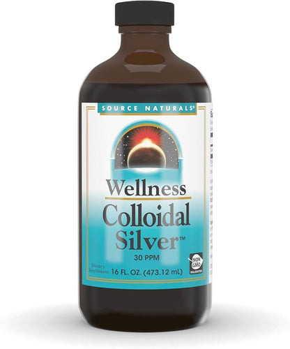 Source Naturals Wellness Colloidal Silver 30 ppm, Supports Physical Well Being* - 16 Fluid oz