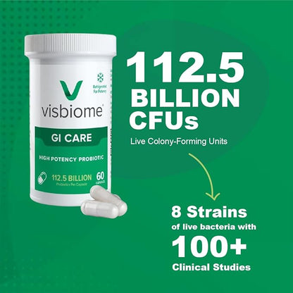 Visbiome® GI Care - High Potency Probiotic - 112.5 Billion CFU Live Probiotics, Original De Simone Formulation, Made in USA, 240 Capsules.