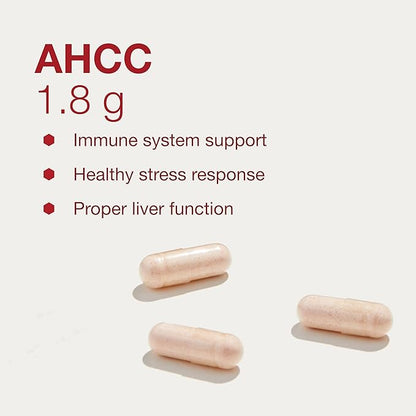 Protocol AHCC 600 mg - Liver & Immune Support Supplement with Beta-Glucan* - May Aid Cellular Health & Stress* - Vegan, Dairy Free & Nut Free - 60 Veg Caps