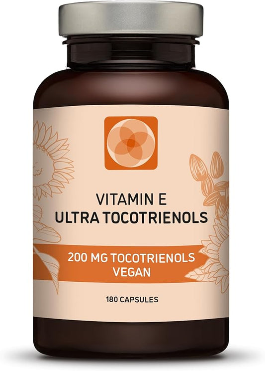 Ultra Tocotrienol 200mg Vitamin E Vegan – All 4 tocotrienols - Alpha Tocotrienol + Beta Tocotrienol + Gamma Tocotrienol + Delta Tocotrienol – No Tocopherols (180)