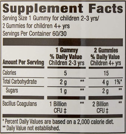 Amazon Brand - Mama Bear Vegan Probiotic, Berry, 60 Gummies, 1 Billion CFU per Gummy (Pack of 2)