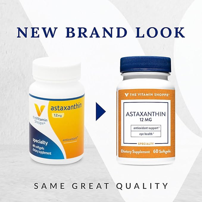 The Vitamin Shoppe Astaxanthin (Solasta) That Supports Brain & Heart Health and Skin for Healthy Aging (60 Softgels)