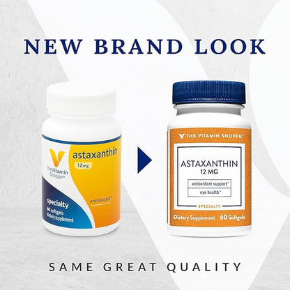 The Vitamin Shoppe Astaxanthin (Solasta) That Supports Brain & Heart Health and Skin for Healthy Aging (60 Softgels)