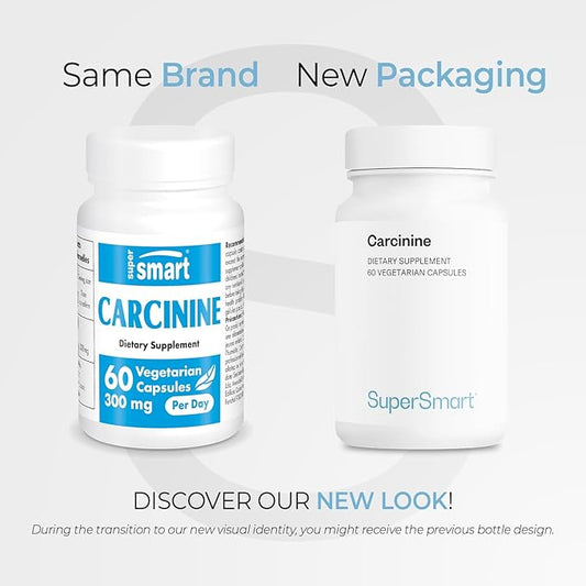 Supersmart - Carcinine 300mg per Day (Patented) - Stable L-Carnosine Supplement | Non-GMO & Gluten Free - 60 Vegetarian Capsules