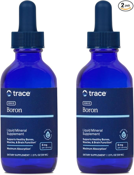 Trace Minerals Ionic Boron - Brain & Bone Support Supplement - Liquid Supplement with Magnesium to Aid Healthy Joints & Muscles - Supports Nerve Health - 96 Servings - 2 fl oz (About 96 Servings)