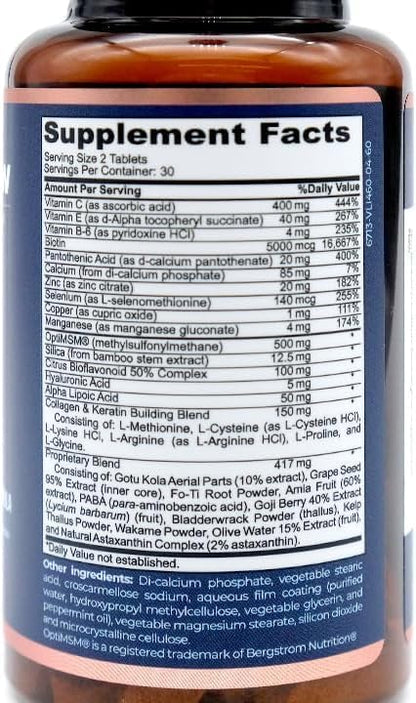 Skin Research Institute Renewglow Biotin 5000mcg Hair Growth Supplement for Women 40 Plus - Gotu Kola Vitamin E, C Zinc for Healthy Hair, Skin and Nails – with 27 Beauty Enhancing Nutrients
