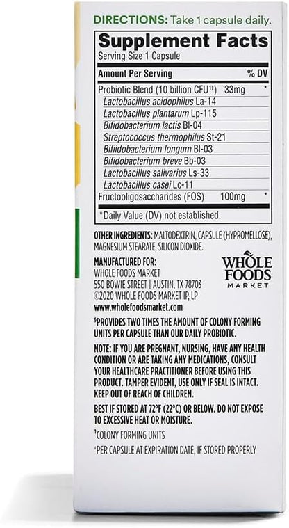 365 by Whole Foods Market, Extra Strength Daily Probiotic 10 billion CFU, 30 ct