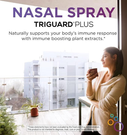 TriGuard Plus Colloidal Silver Nasal Spray with Olive Leaf Extract & Elderberry Extract | Sinus Treatment, Nose Spray & Immune System Booster 2 oz / 60ml, Made in USA (Packaging May Vary)