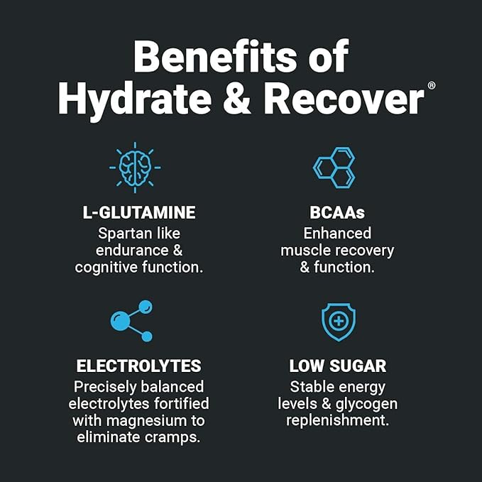 Wilderness Athlete - Hydrate & Recover | Liquid Hydration Powder Electrolyte Drink Mix - Recover Faster with Bcaas - Hydrate Powder with 1000mg of Vitamin C - 30 Serving Tub (Blue Raspberry)