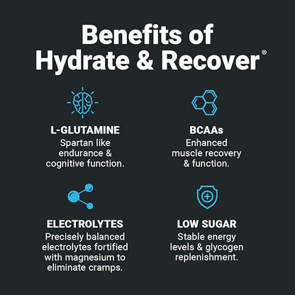 Wilderness Athlete - Hydrate & Recover | Liquid Hydration Powder Electrolyte Drink Mix - Recover Faster with Bcaas - Hydrate Powder with 1000mg of Vitamin C - 30 Serving Tub (Blue Raspberry)