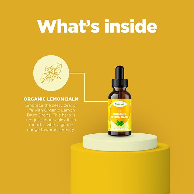 Organic Lemon Balm Leaf Liquid Extract for Immune Support - Lemon Balm Tincture for Mood & Relaxation Support - Organic Tincture Leaf Drops for Adults & Kids Dietary Supplement - 2OZ - 2 Pack