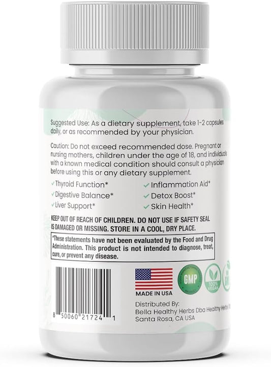 Wildcrafted Sea Moss Capsules | 2280mg Advanced Ocean Greens Complex Irish Sea Moss Superblend | US-Made, Vegan, Non-GMO, Easy-Swallow (60 Capsules)