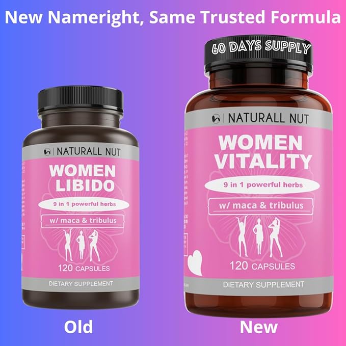 Women Vitality 120 Caps - Female Libido Booster, Increased Energy, Reduce Dryness, Balance Complex and Mood Stabilizer for Women, Heighten Sensitivity, Made in the USA Hornygoatweed with Maca Root