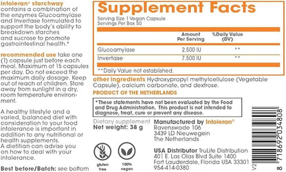 Starchway Digestive Enzymes - 150 capsules | Supplement for Starch & Sucrose Intolerance | Helps Digest Sugars & Starchy Foods | Invertase & Gluco-Amylase Enzymes | Pure & Vegan | Low FODMAP