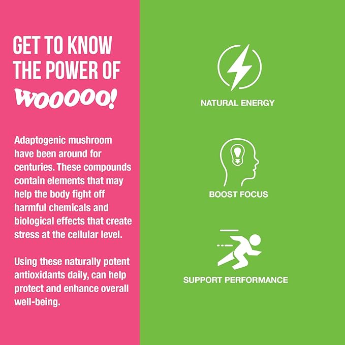 Wooooo! Energy Ric Flair Sparkling Adaptogenic Mushroom Energy Drink | Natural Antioxidants & Nootropics | Lion’s Mane & Cordyceps | 150mg Caffeine | 12 Pack (Dragon Fruit)