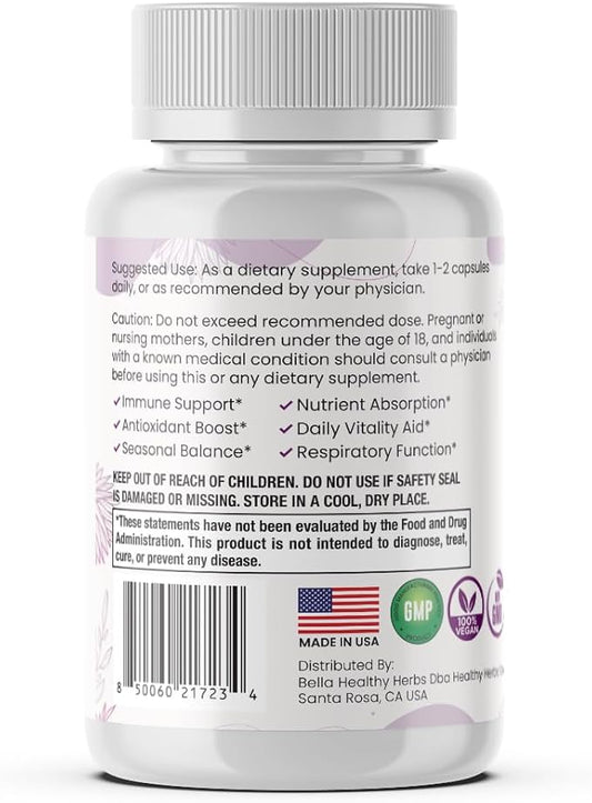 Wildcrafted Elderberry Sea Moss Capsules | 2600mg Irish Sea Moss + Elderberry Essentials Blend | US-Made, Vegan, Non-GMO, Easy-Swallow (3-Pack)