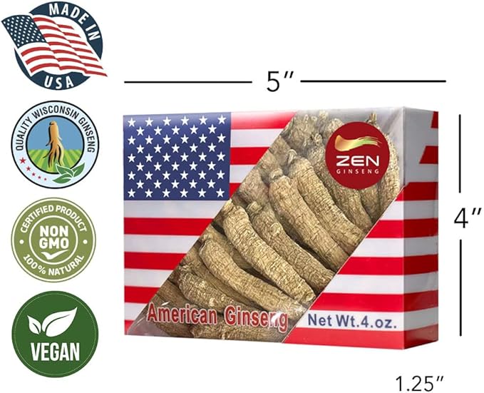 2 Boxes of Hand Selected American Ginseng Root-Small Tail (4oz/Box) 西洋参/花旗参 Panax Ginseng. Boosts Body Immunity, Energy & Stamina for Man & Women (8 Oz.)
