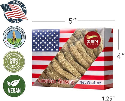 2 Boxes of Hand Selected American Ginseng Root-Small Tail (4oz/Box) 西洋参/花旗参 Panax Ginseng. Boosts Body Immunity, Energy & Stamina for Man & Women (8 Oz.)