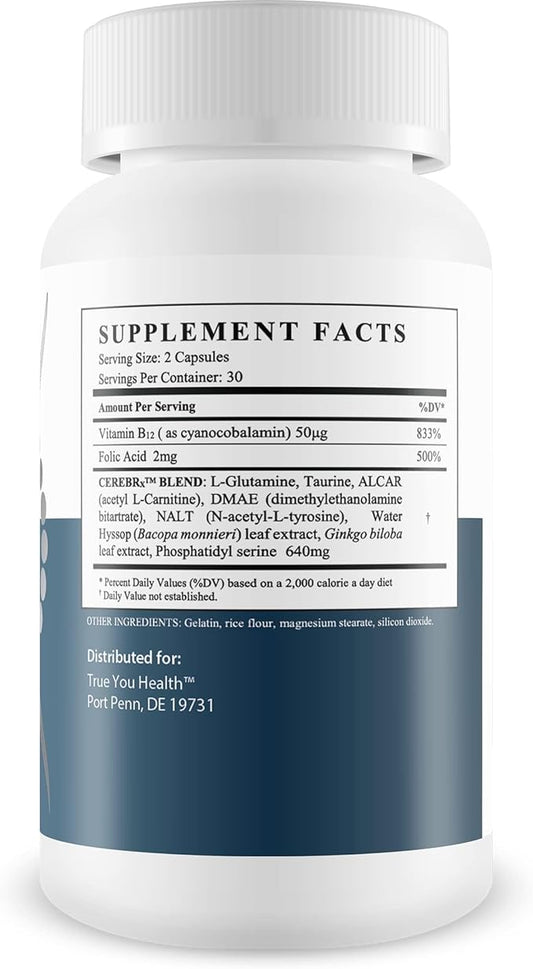 Advanced Memory Formula - by True You Health - Our Best Memory & Brain Formula - Formulated with Ginkgo Biloba and Other Premium Ingredients for Cognitive Performance, Focus, and Clarity
