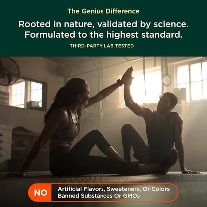 The Genius Brand Genius Mushroom - Plant-Based Supplement for Immune, Focus & Energy Support - Lion's Mane, Cordyceps & Reishi - Organic & Non-GMO - Butter Toffee - 60 Soft Chews