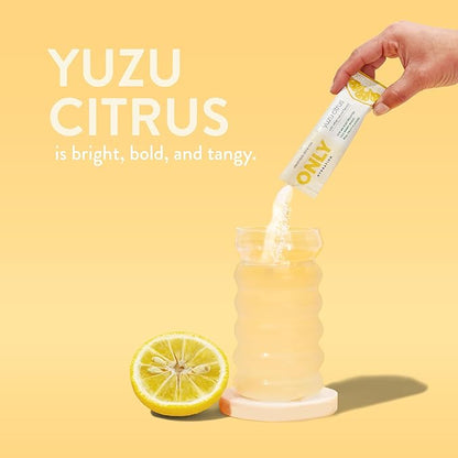 Yuzu Citrus Electrolytes Powder Packets – Electrolyte Drink Mixes with Vitamins C, B6, B12 – 1270mg Electrolytes + Goji Berry – 15 On-The-Go Hydration Powder Packets – Low Sugar, Monk Fruit Sweetened