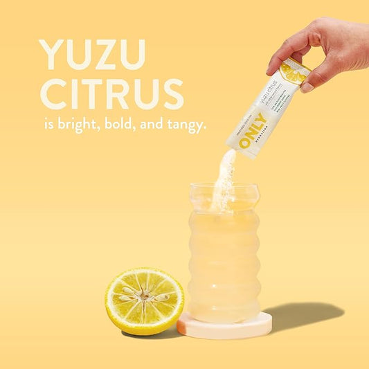 Yuzu Citrus Electrolytes Powder Packets – Electrolyte Drink Mixes with Vitamins C, B6, B12 – 1270mg Electrolytes + Goji Berry – 15 On-The-Go Hydration Powder Packets – Low Sugar, Monk Fruit Sweetened