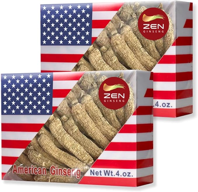 2 Boxes of Hand Selected American Ginseng Root-Small Tail (4oz/Box) 西洋参/花旗参 Panax Ginseng. Boosts Body Immunity, Energy & Stamina for Man & Women (8 Oz.)